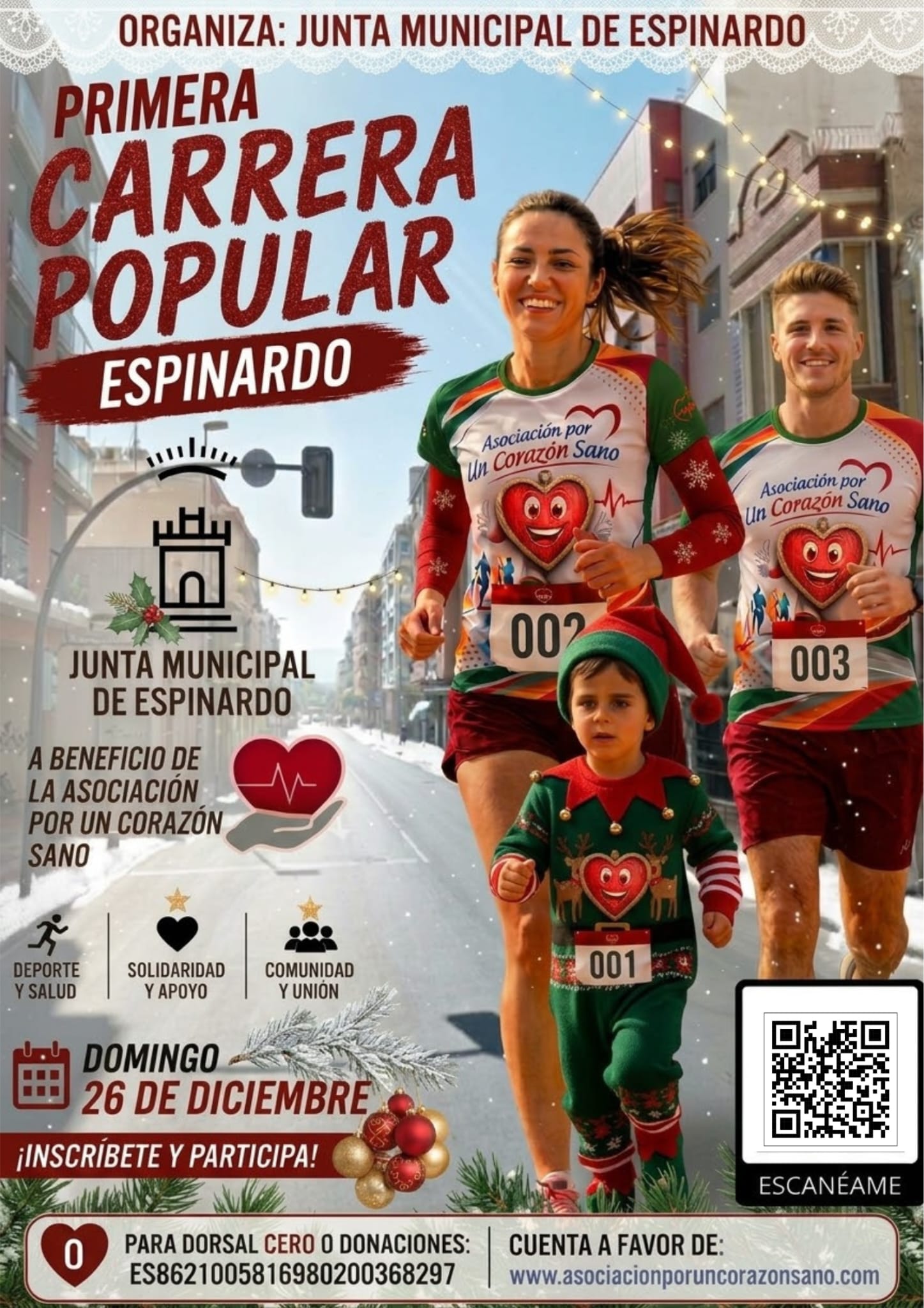 Cartel oficial de 1º Carrera Popular Espinardo, Por un corazón Sano